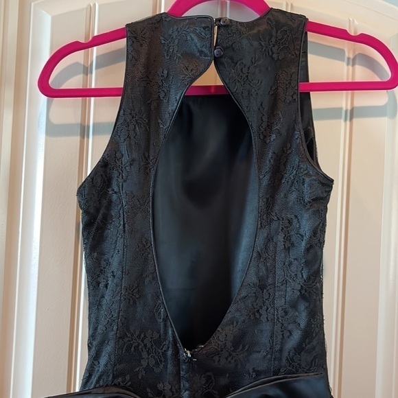 JESSICA McClintock Gunne Sax Whimsigoth black lace dress large bow open back S - Picture 8 of 17